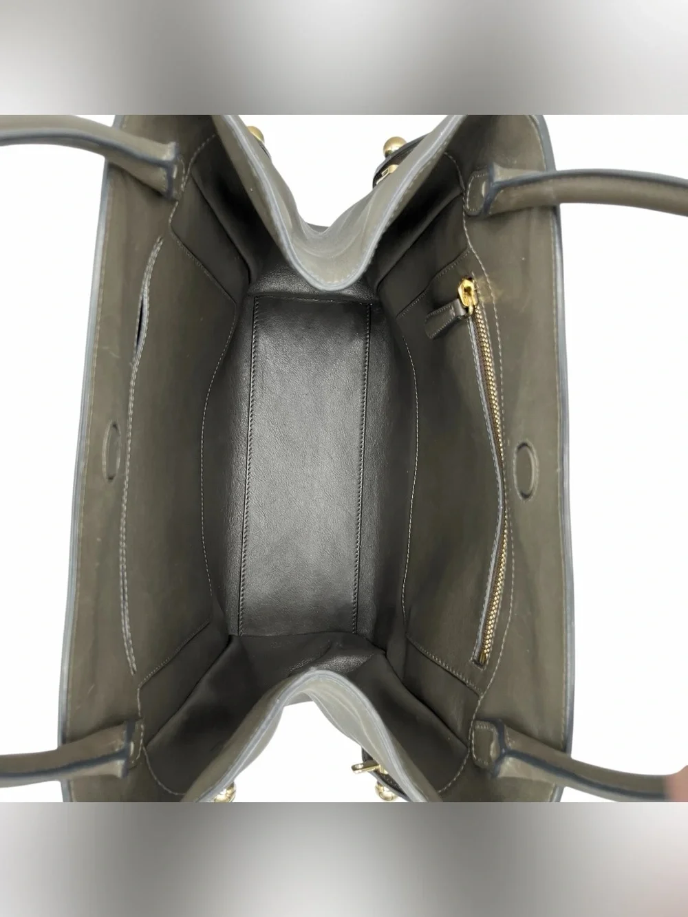 Christian Dior Bar Tote Bag in Smooth Gray Calfskin Leather